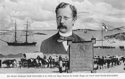 Fotocollage Franz Adolf Eduard  Lüderitz als „kolonialer Held“